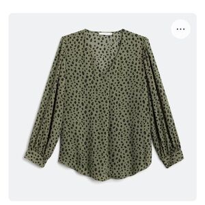 Women's Green Leopard Print Blouse
